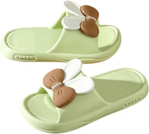 Rabbit Bow Slide Slippers Sandals Cute Women Slide Non Slip Outdoor Indoor Footwear Funny Slide Slippers