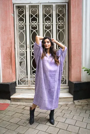 Regal Stripes Purple Kaftan Dress