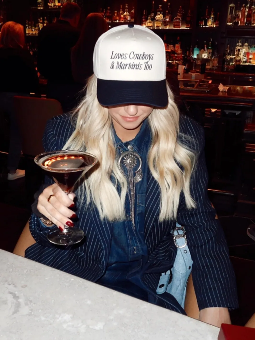 RUBY MOON - Cowboys   Martinis Snapback Hat