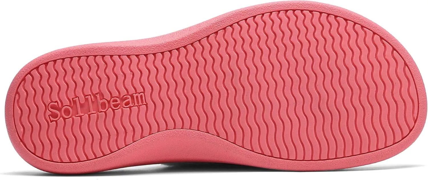 SOLLBEAM Women's Plantar Fasciitis Fuzzy House Orthopedic Adjustable Slippers With Arch Support Orthotic Heel Cup Sandals For Ladies