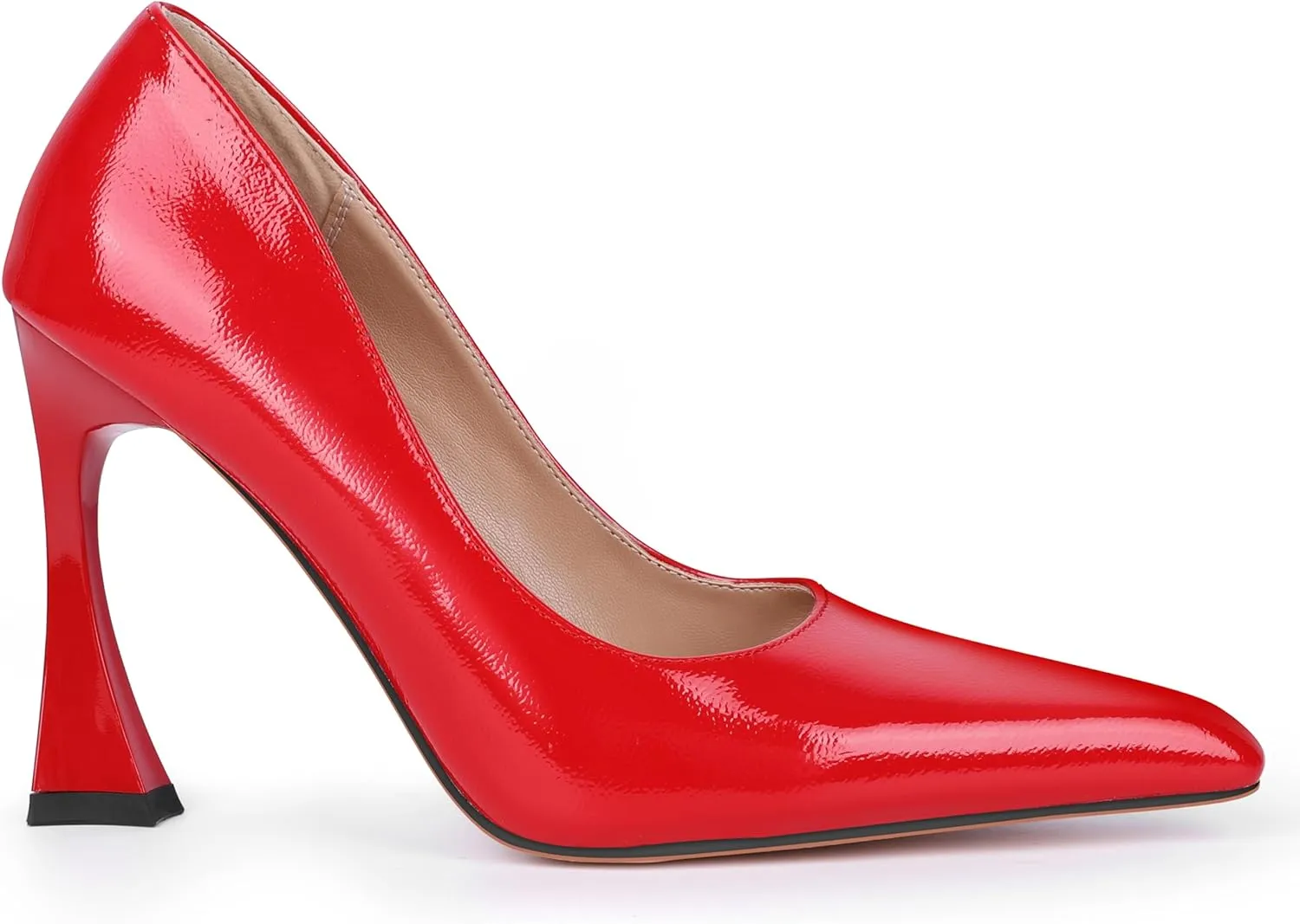 Stiletto Mid Heel for Women Pointed Toe Stiletto Heels Closed Toe Pumps Slip on High Heels 4 inch Dress Pumps