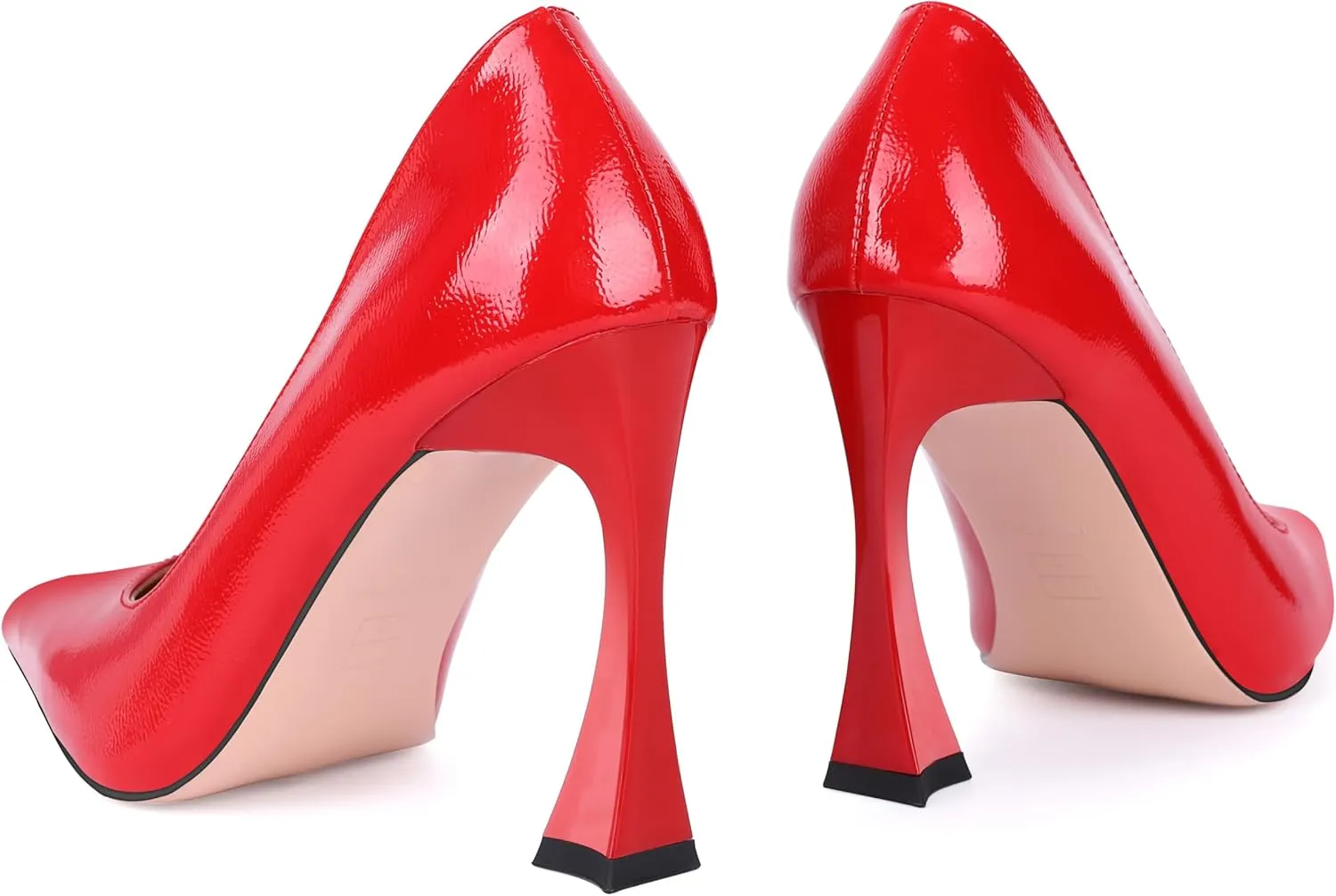 Stiletto Mid Heel for Women Pointed Toe Stiletto Heels Closed Toe Pumps Slip on High Heels 4 inch Dress Pumps