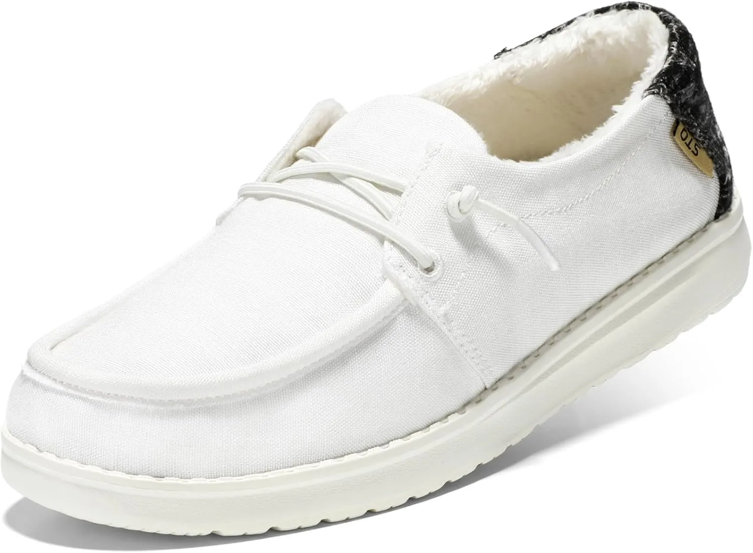 STQ Women's Slip on Fur Lined LoafersOrthopedic Cozy Ultralight Boat Casual Shoes with Arth Support
