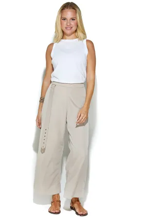 Striped Palazzo Pants With Hanging Belt
