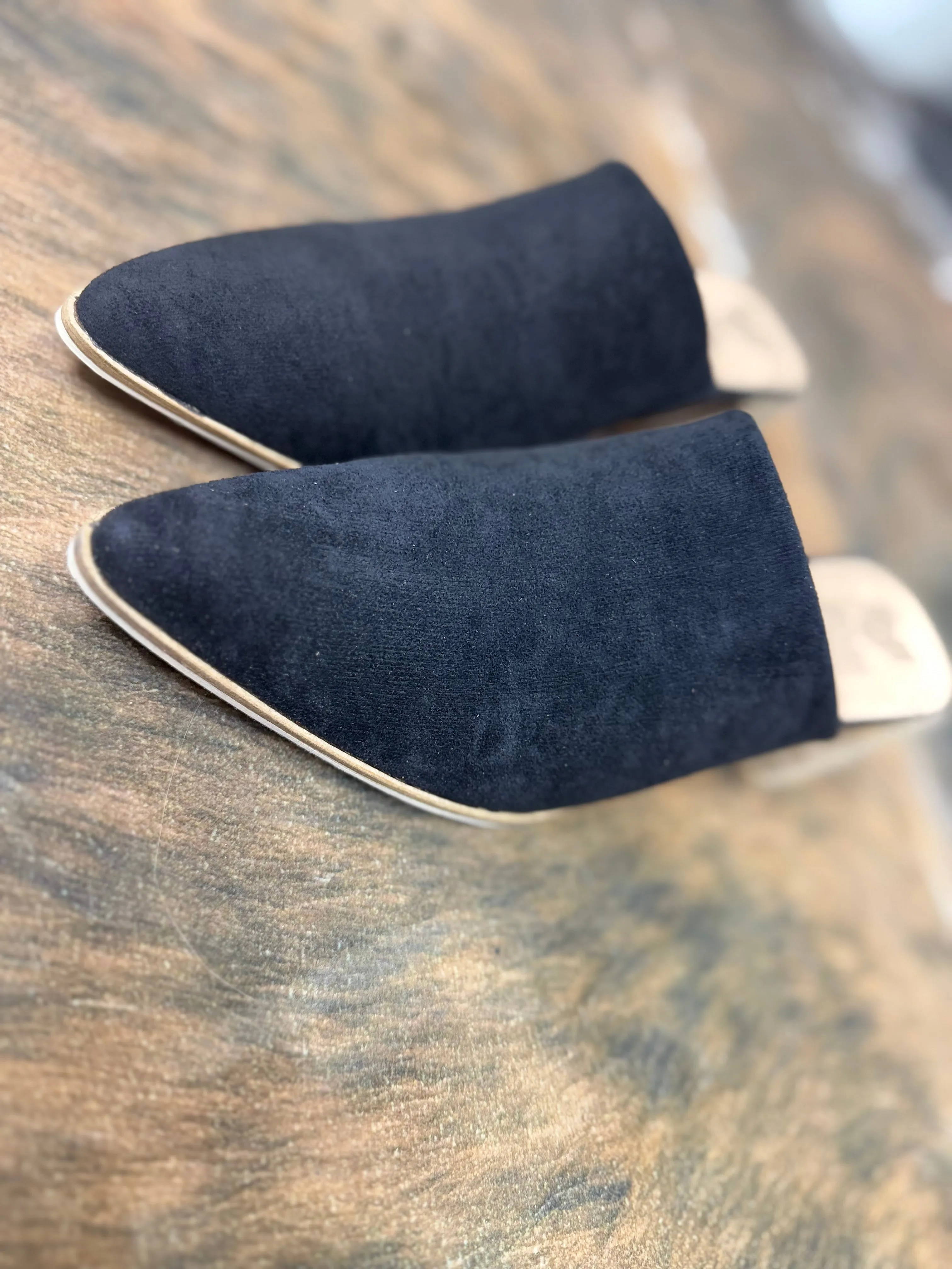 Suede Mule Heels - BLACK