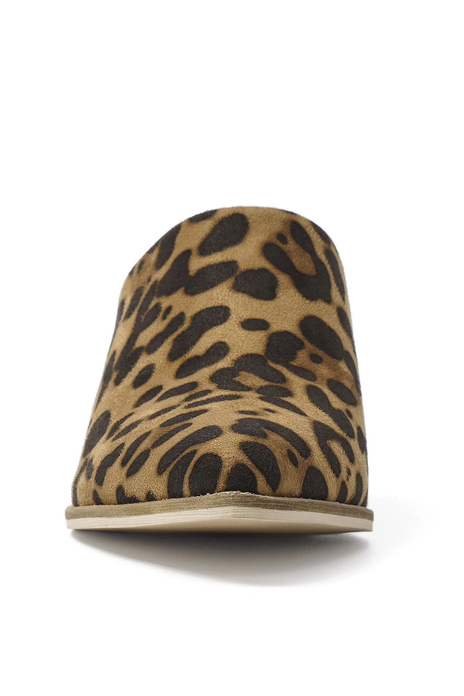 Suede Mule Heels - LEOPARD