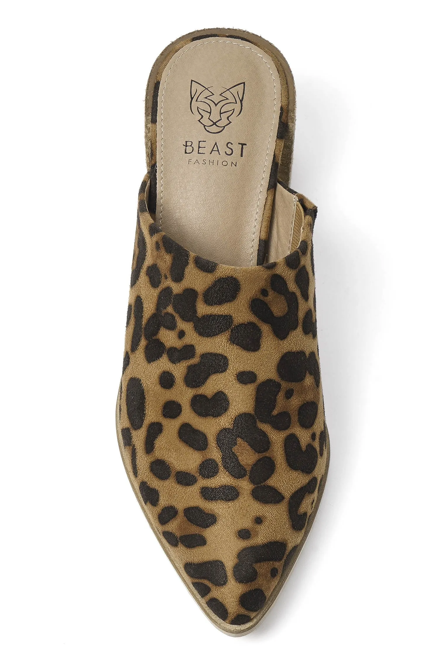 Suede Mule Heels - LEOPARD