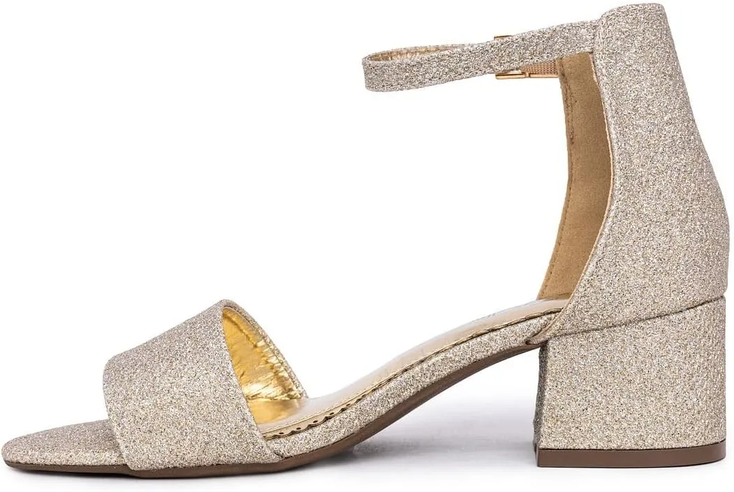 Sugar Women's Block Heel Sandals  Open Toe, Ankle Strap, Comfortable Dress Shoes for Weddings & Casual Wear