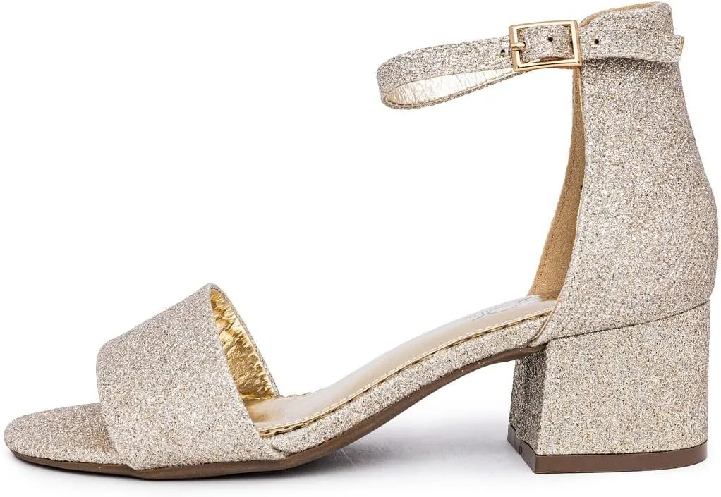 Sugar Women's Block Heel Sandals  Open Toe, Ankle Strap, Comfortable Dress Shoes for Weddings & Casual Wear