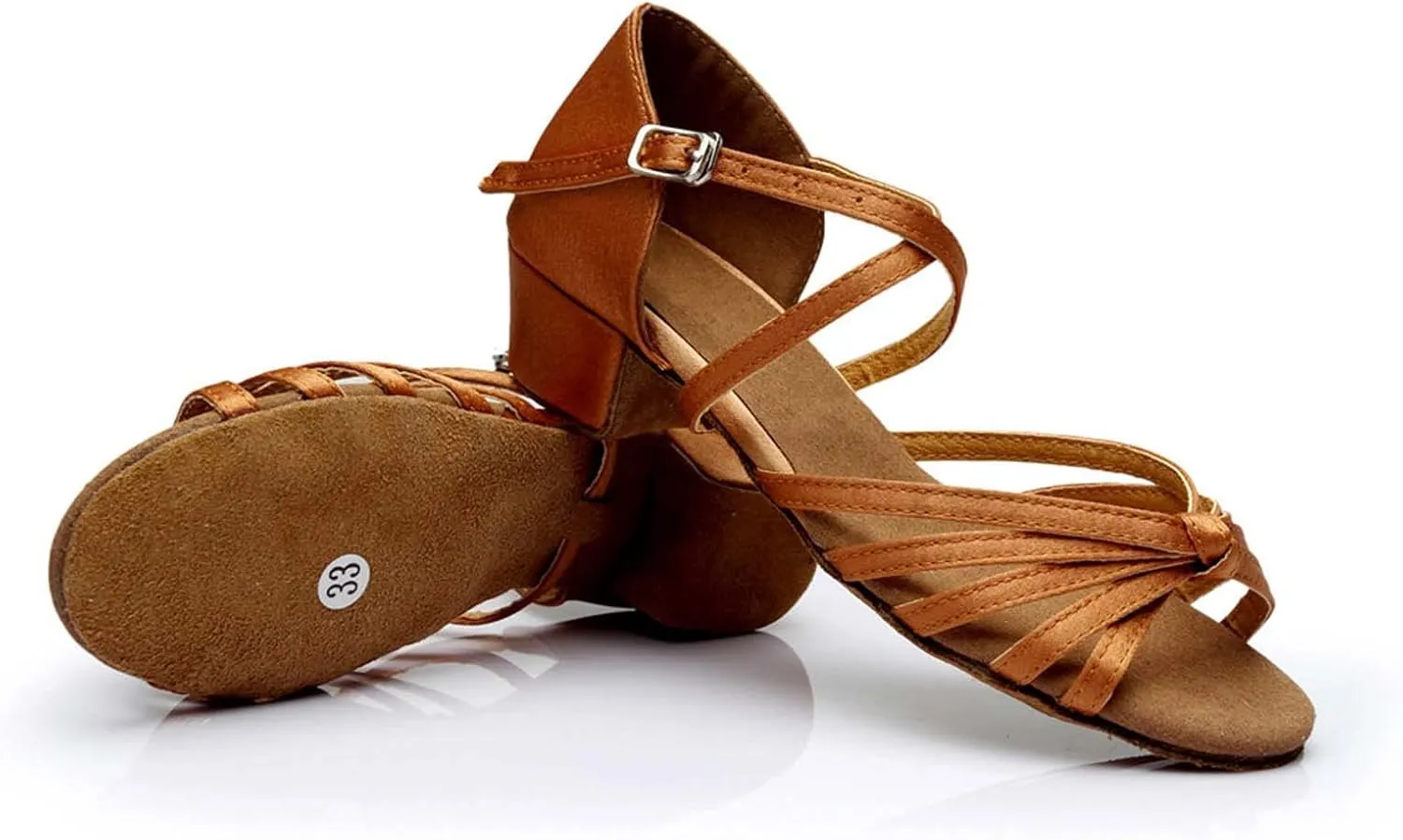 Summer Women Low Heel Sandals Satin Latin Dance Shoes Fashion Cross Straps Open Toe Ballroom Performance Dancing Wedding Shoes