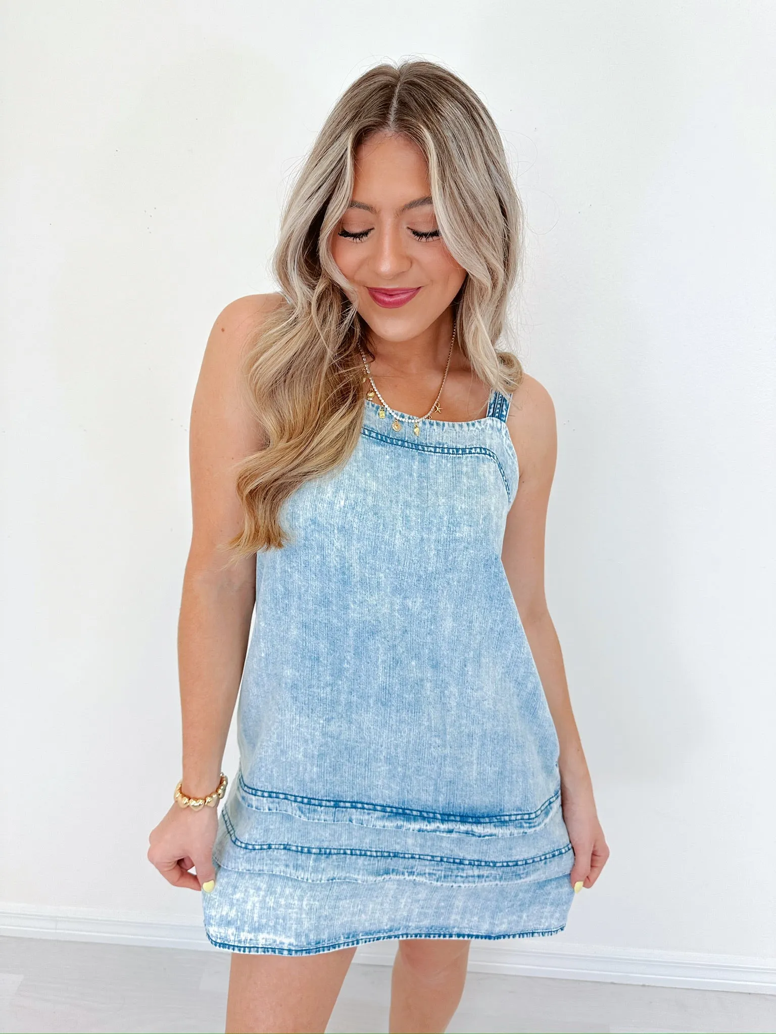 Summery Softness Denim Shift Dress