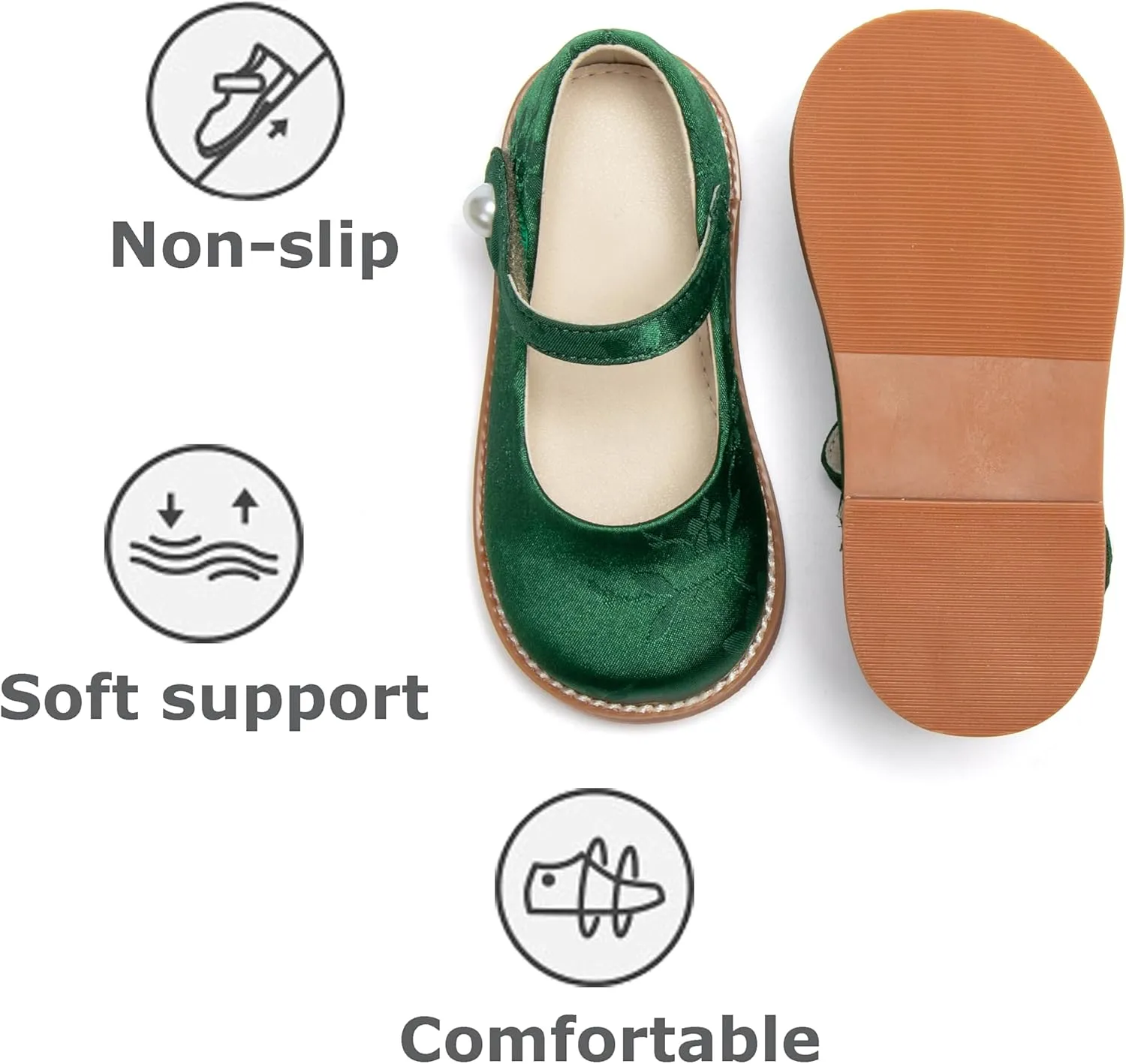 THEE BRON Toddler Girls Mary Jane Flats Kids School Uniform Party Dress Shoes