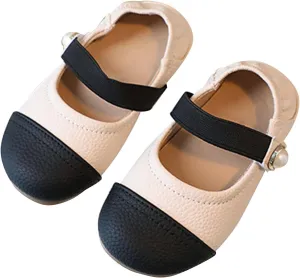 Toddler Baby Dress Shoes School Shoes for Girls Color Block Mary Jane Ballet Flats Flower Party Wedding Shoes