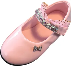 Toddler Baby Girls Dress Shoes Rhinstones Mary Jane Ballet Flats Flower Kids School Party Wedding Shoes