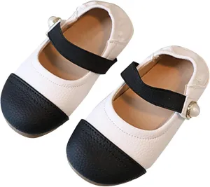 Toddler Girls Dress Shoes Color Block Mary Jane Ballet Flats Flower Girl School Party Wedding Shoes
