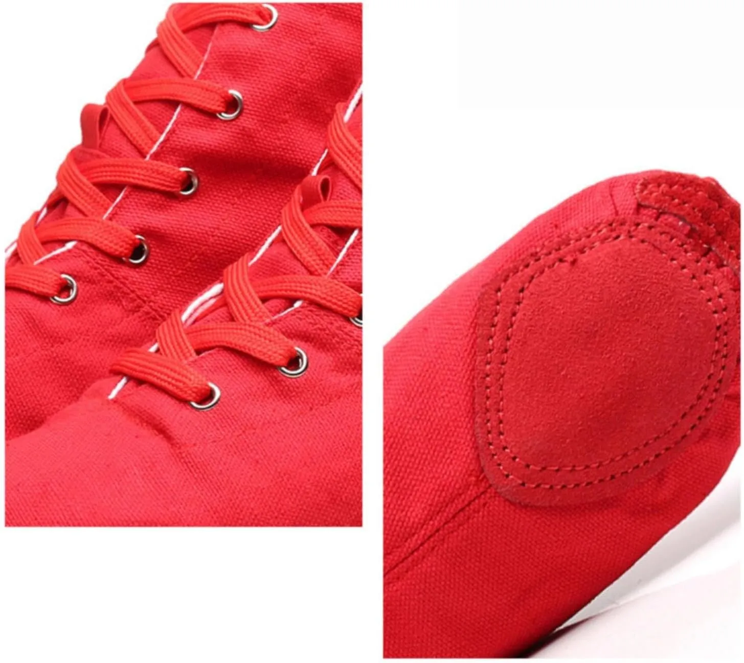 Unisex Kids Lace-up Jazz Dance Shoes Canvas Sneakers Soft Leather Split Sole Ballet Boots for Girls Boys Toddler