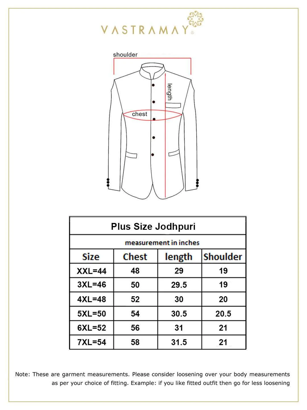 VASTRAMAY Plus Size Men's Maroon Silk Blend Jodhpuri