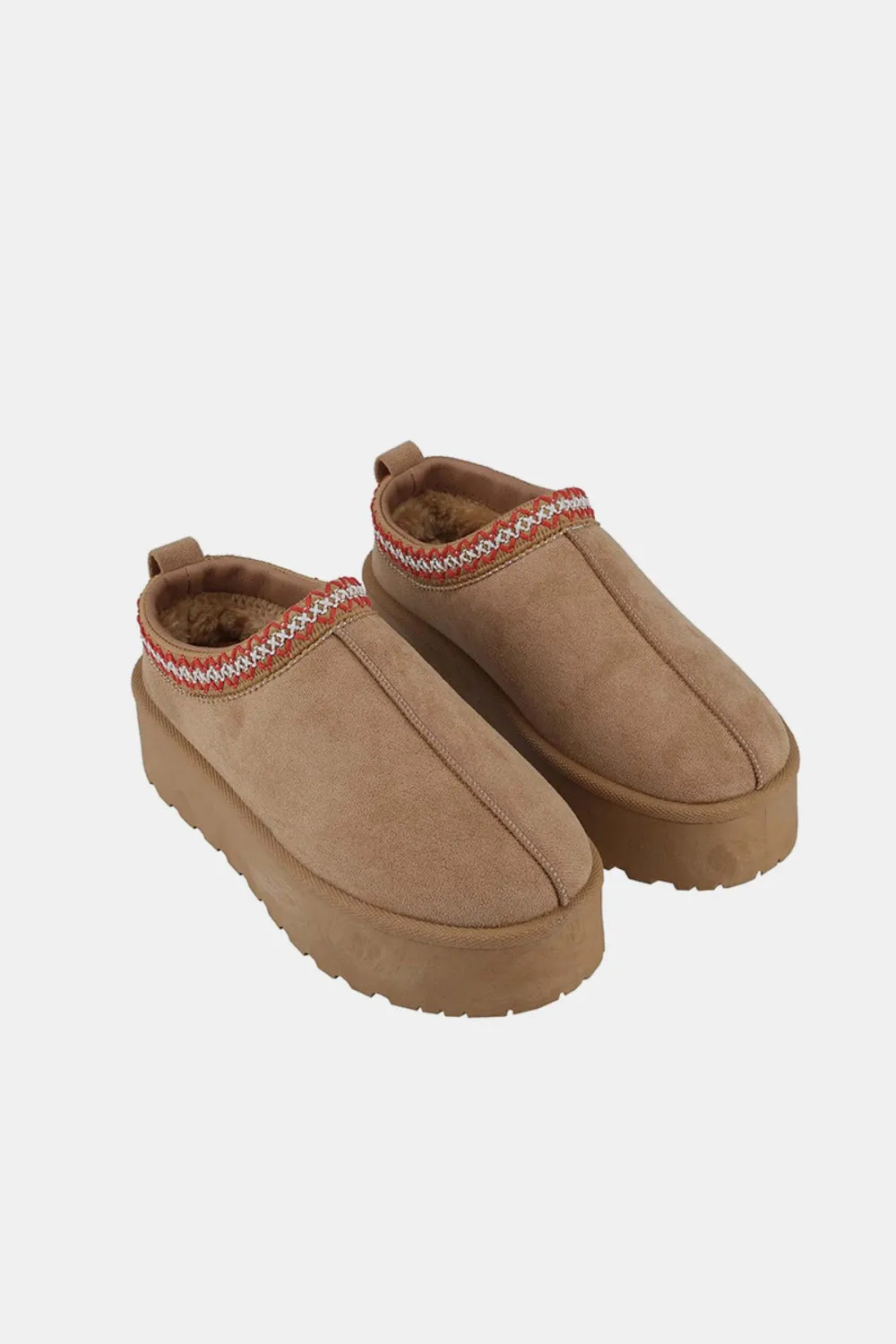 Weeboo Platform Slip-On Boots in Tan
