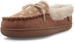 Western Chief Women's Elaine Slippers  Cozy Faux Fur Lining, Stylish Stitched Lace Detail for Indoor, Moccasin Slip-On Loafers Womens Shoes