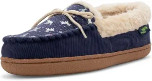 Western Chief Women's Elaine Slippers  Cozy Faux Fur Lining, Stylish Stitched Lace Detail for Indoor, Moccasin Slip-On Loafers Womens Shoes