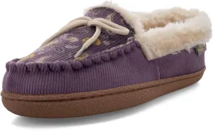 Western Chief Women's Elaine Slippers  Cozy Faux Fur Lining, Stylish Stitched Lace Detail for Indoor, Moccasin Slip-On Loafers Womens Shoes