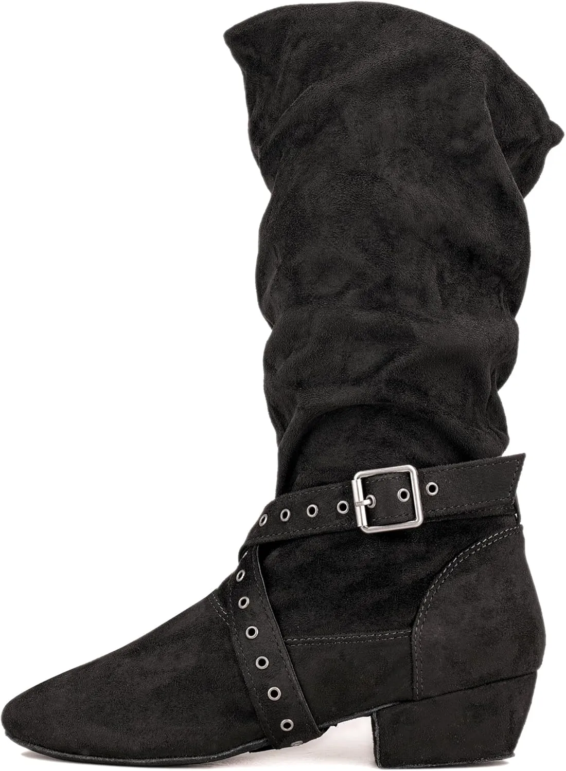 Women's Indoor Suede Salsa Leather Sole Ballroom Dance Shoes Urban Charm West Coast Swing Line Dance Boots