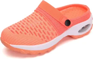 Women's Mules Clogs Shoes Breathable Mesh Wedge Walking Shoes Split Sole Platform Sneakers Sandals