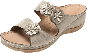 Womens Sandals with Arch Support Hiking Flip Flops Beach Slides Short Wedge Sandals Closed Toe Arch Support Wedge Sandals for Women Comfortable Platform Women Orthopedic Sandals
